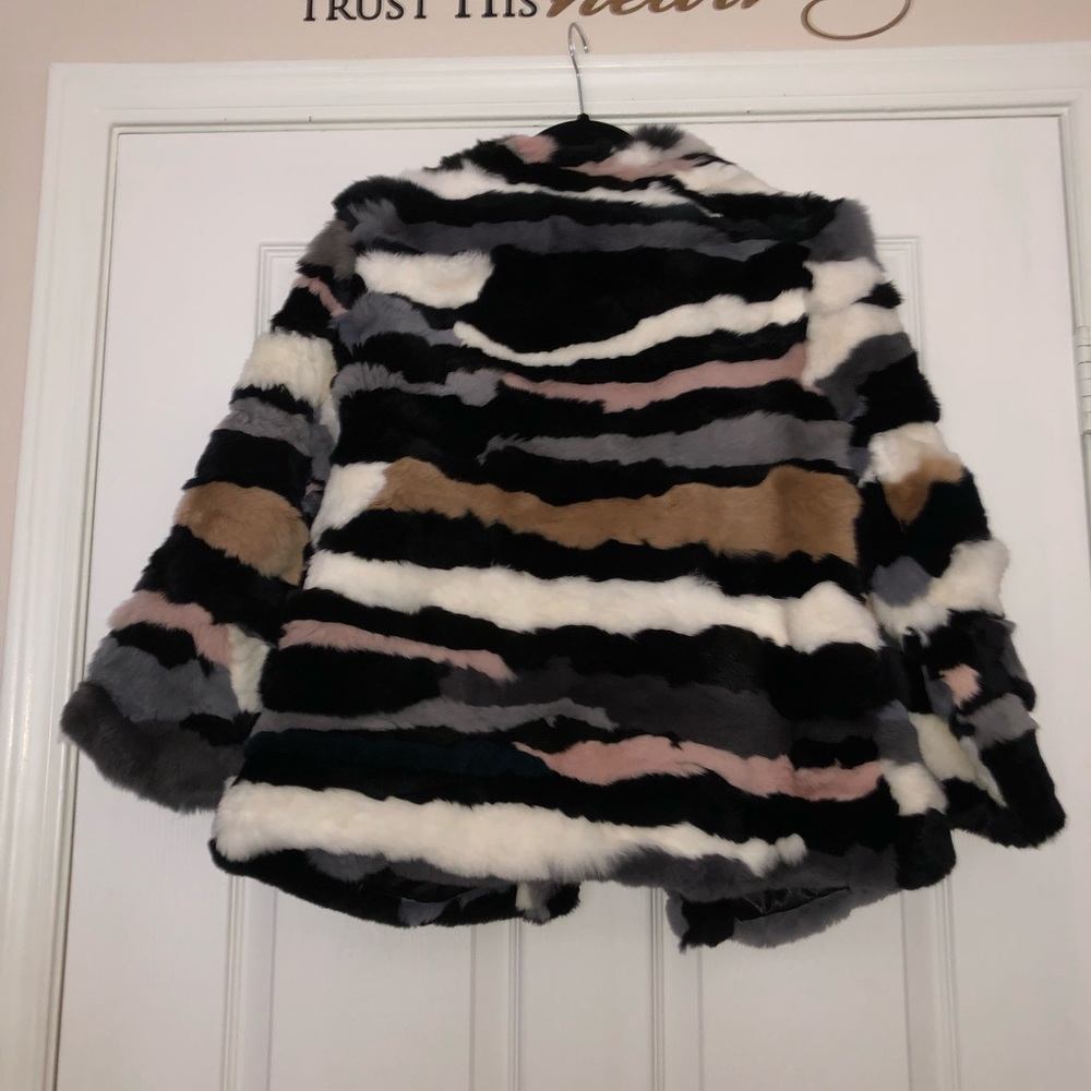 P.Luca Cropped Rabbit Fur Jacket - Picture 2 of 7